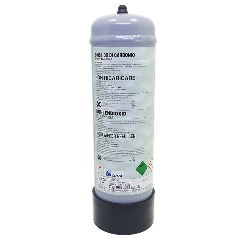 Supporto Per Bombola CO2 1200gr – Porta Bombola In Plastica, Ad Incastro, Riutilizzabile, Diametro 10,2 Cm